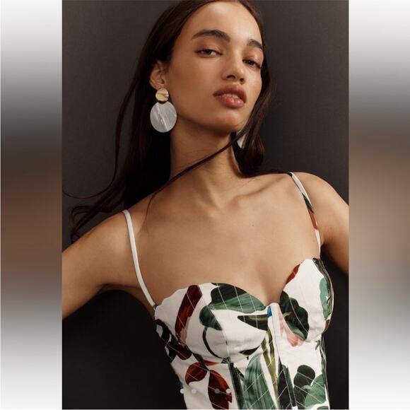 Farm Rio Midnight Macaw Fiesta Mini Dress In White L - Picture 9 of 10